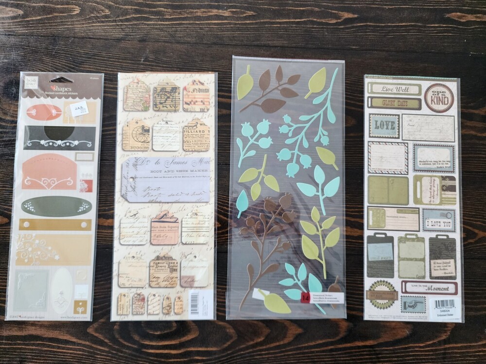 Scrapbooking Stickers Tags Labels Love Jumbo Sheets K&Co Lot New Retired #22